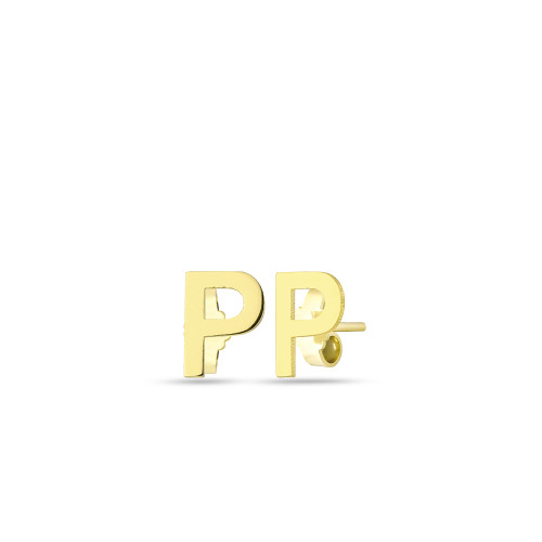 Glorria Altın P Harfi Küpe Glorria Altın P Harfi Küpe