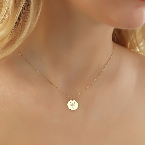 Glorria Altın Akrep Burcu Kolye