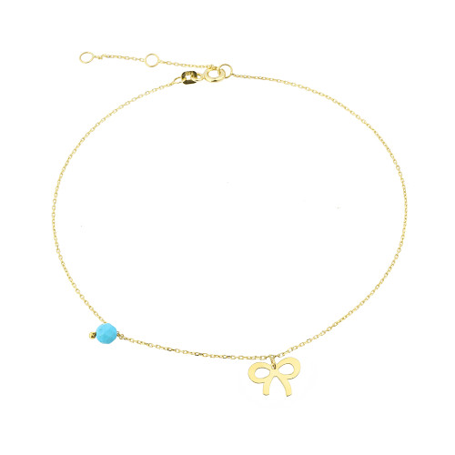 Glorria Altın Firuze Taşlı Fiyonk Halhal Glorria Altın Firuze Taşlı Fiyonk Halhal