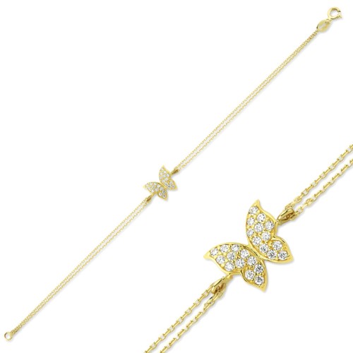 Glorria Altın Kelebek Bileklik