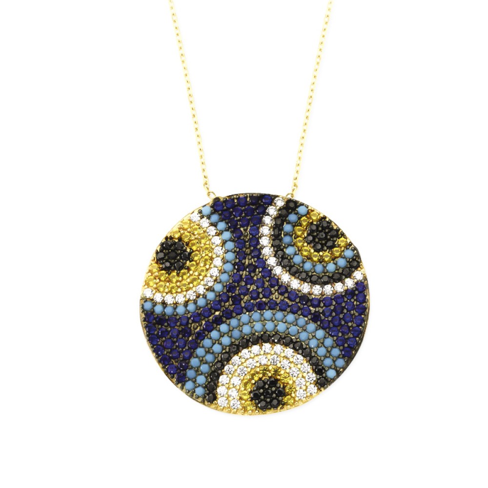 Glorria Altın Nazar Boncuğu Kolye