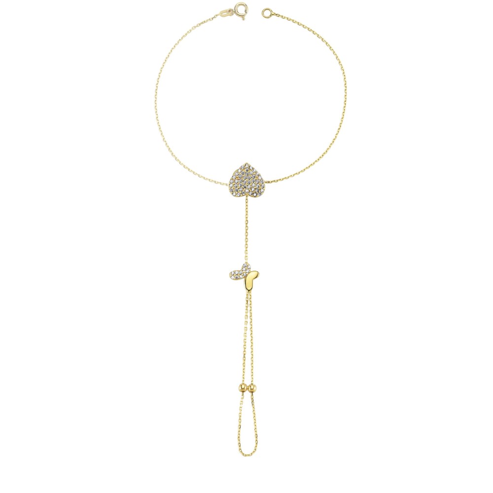 Glorria Gold Butterfly Heart Pave Shahmeran Glorria Gold Butterfly Heart Pave Shahmeran