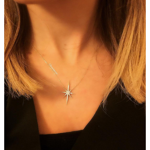 Glorria Altın Kutup Yıldızı Kolye Glorria Altın Kutup Yıldızı Kolye